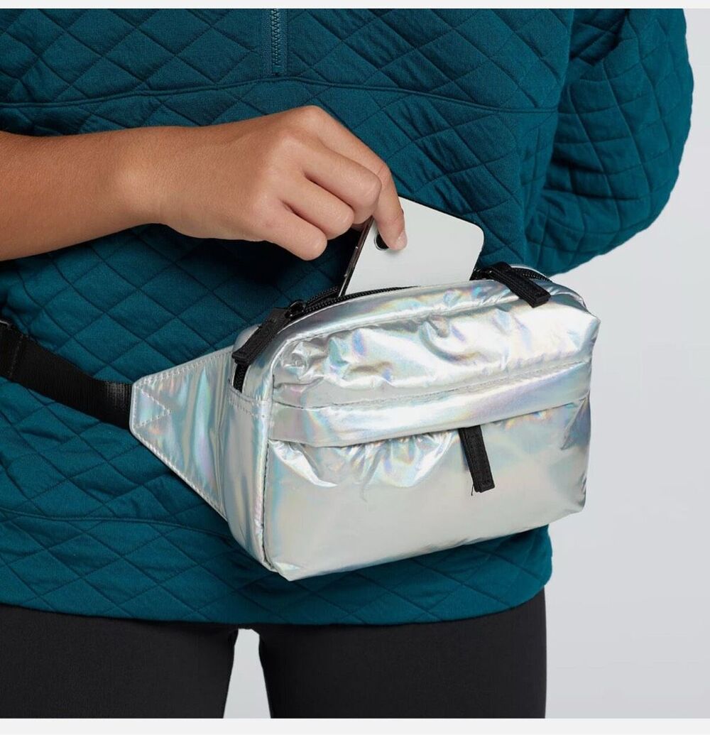 DSG Girls Essential Fanny Pack Silver Holographic NWT OS